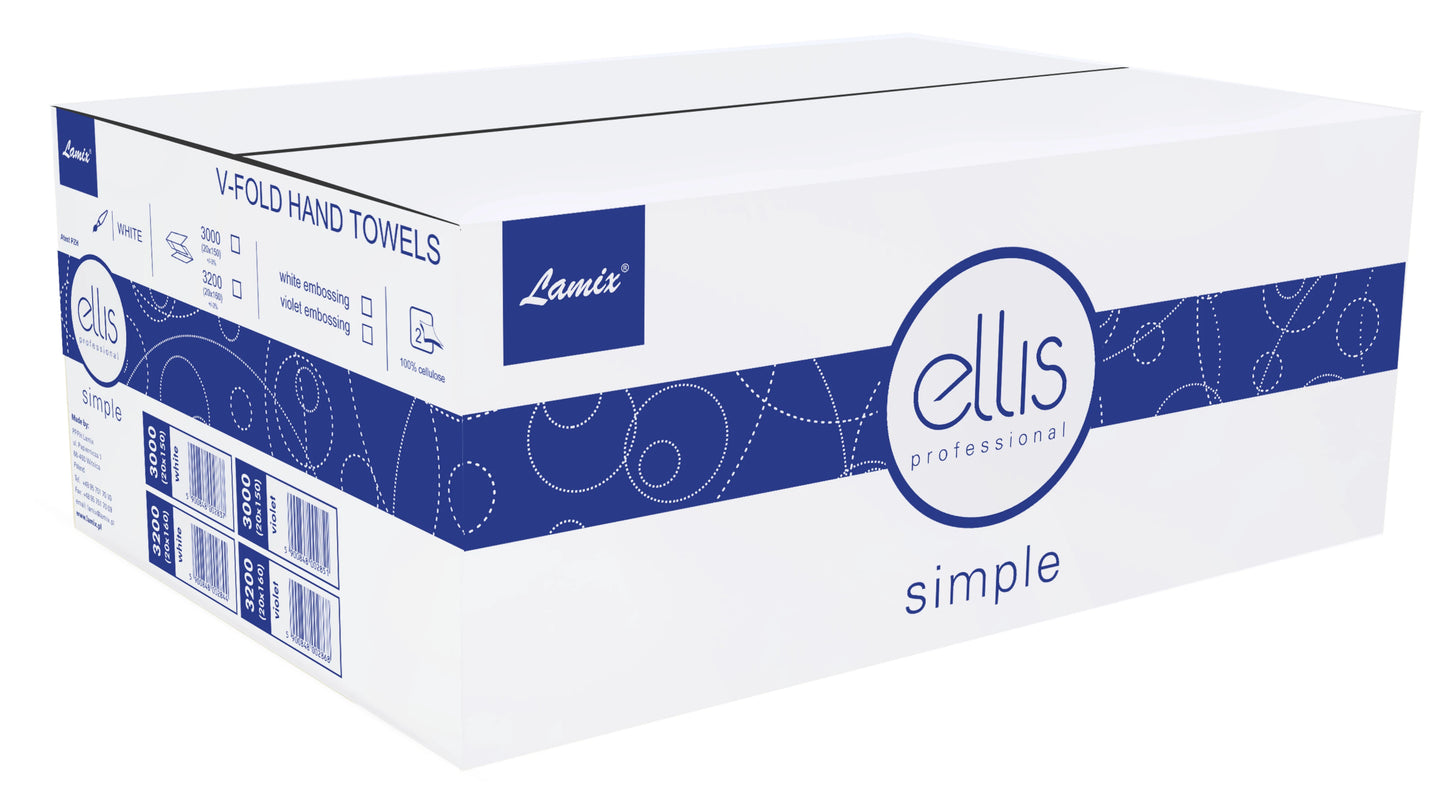 Ręcznik ZZ Ellis Professional Simple 2-warstw. 21x22cm biały celuloza 3200/160