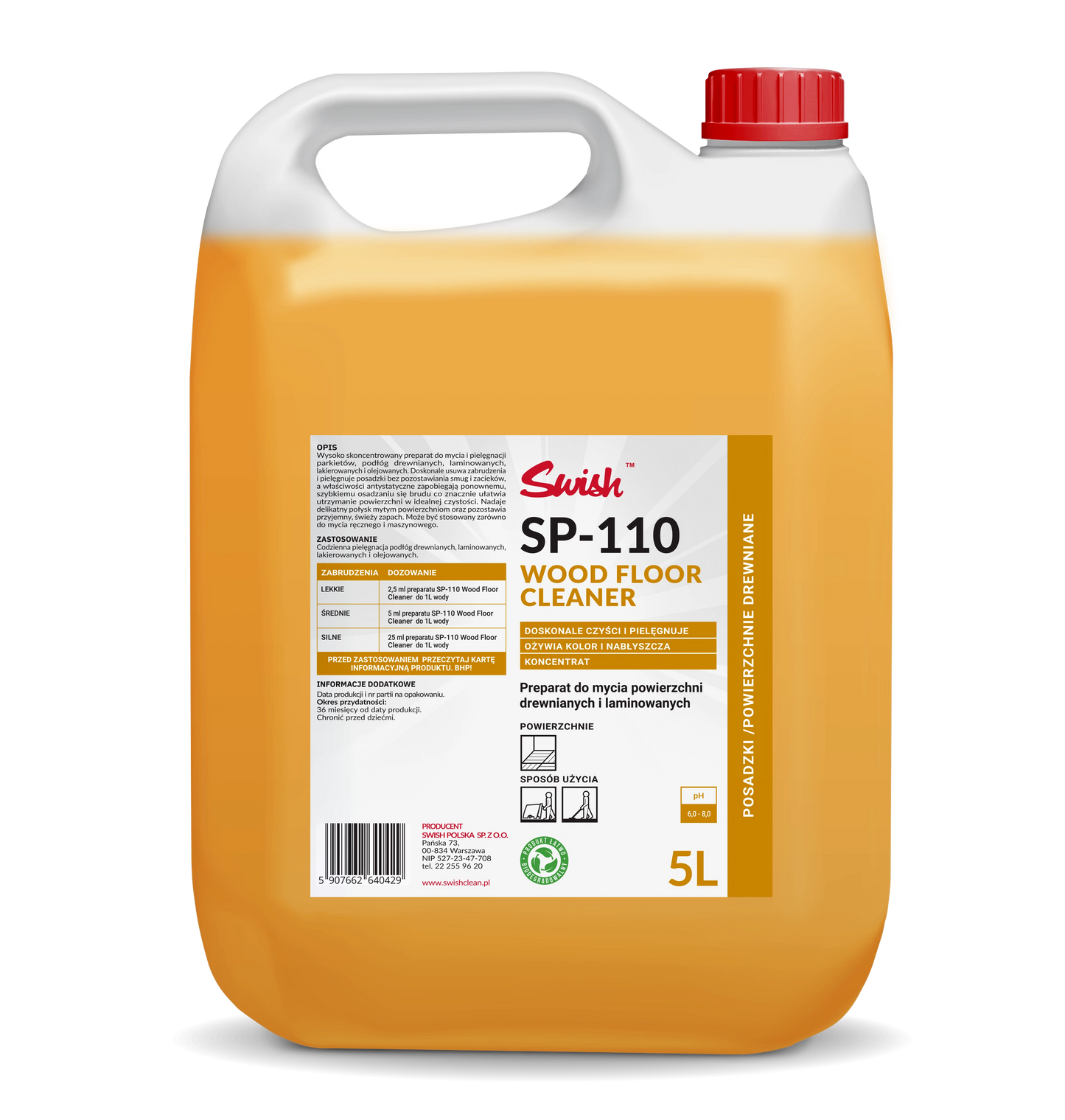 Preparat skoncentrowany do mycia podłóg drewnianych SWISH WOOD FLOR CLEANER 5L