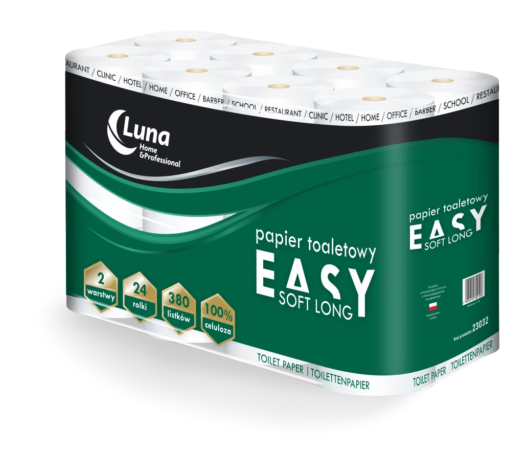 Papier toaletowy Easy Soft Long 2-warstw. 40m celuloza śr. 11cm 72szt