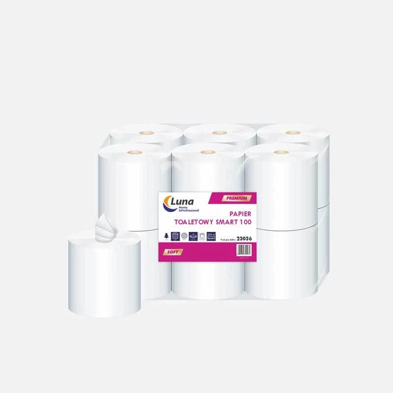 Papier toaletowy Smart 2-warstwy 100m celuloza śr. 14,5cm 12szt.