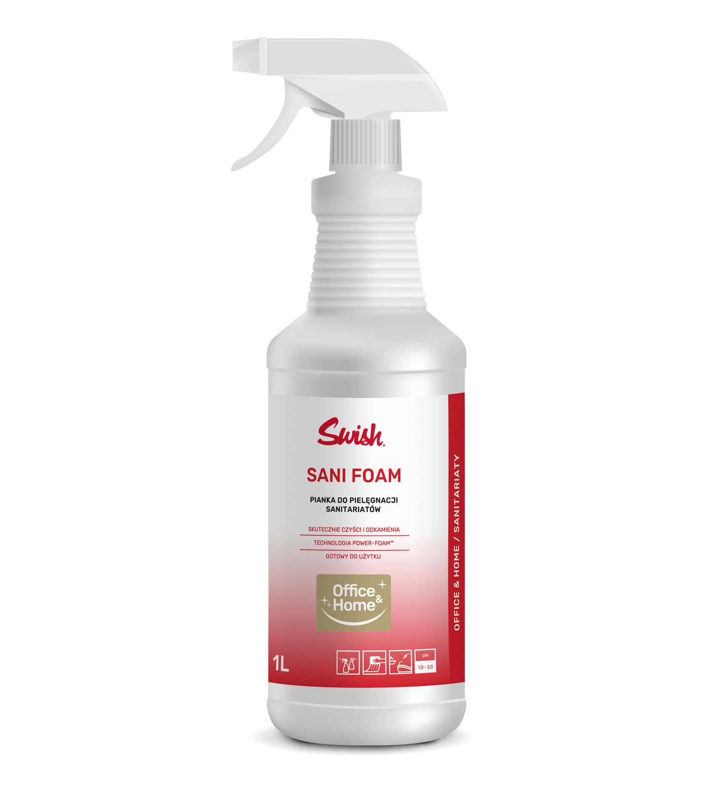 Pianka gotowa do czyszczenia i pielęgnacji urządzeń sanitarnych SWISH SANI FOAM 1L