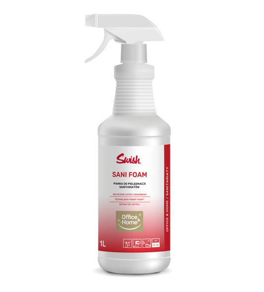 Pianka gotowa do czyszczenia i pielęgnacji urządzeń sanitarnych SWISH SANI FOAM 1L