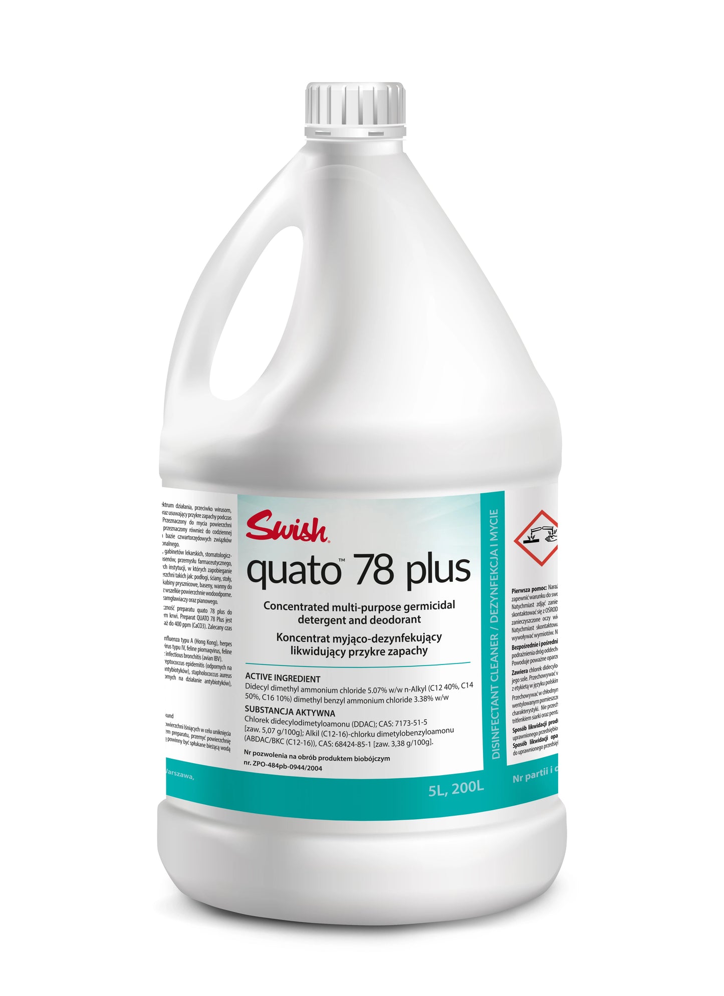 Preparat gotowy do mycia i dezynfekcji powierzchni SWISH QUATO 78 PLUS 5L