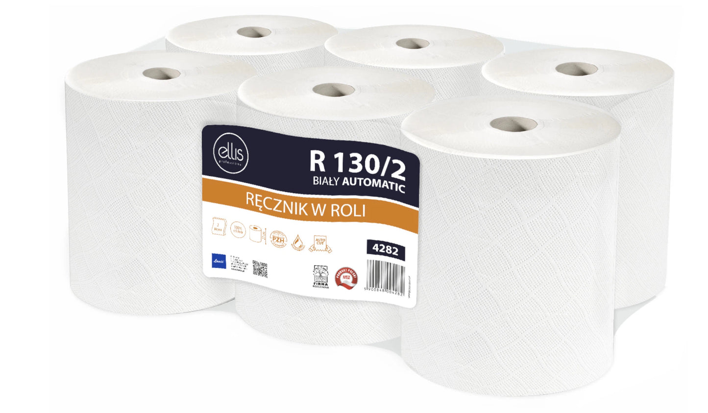 Ręcznik Ellis Professional AUTOMATIC 2-warstw. 130m biały celuloza śr.19cm 6szt.
