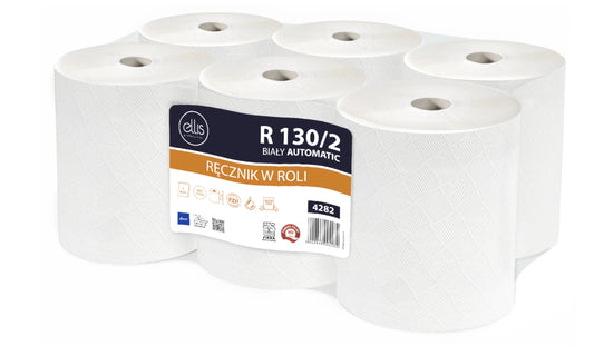 Ręcznik Ellis Professional AUTOMATIC 2-warstw. 130m biały celuloza śr.19cm 6szt.