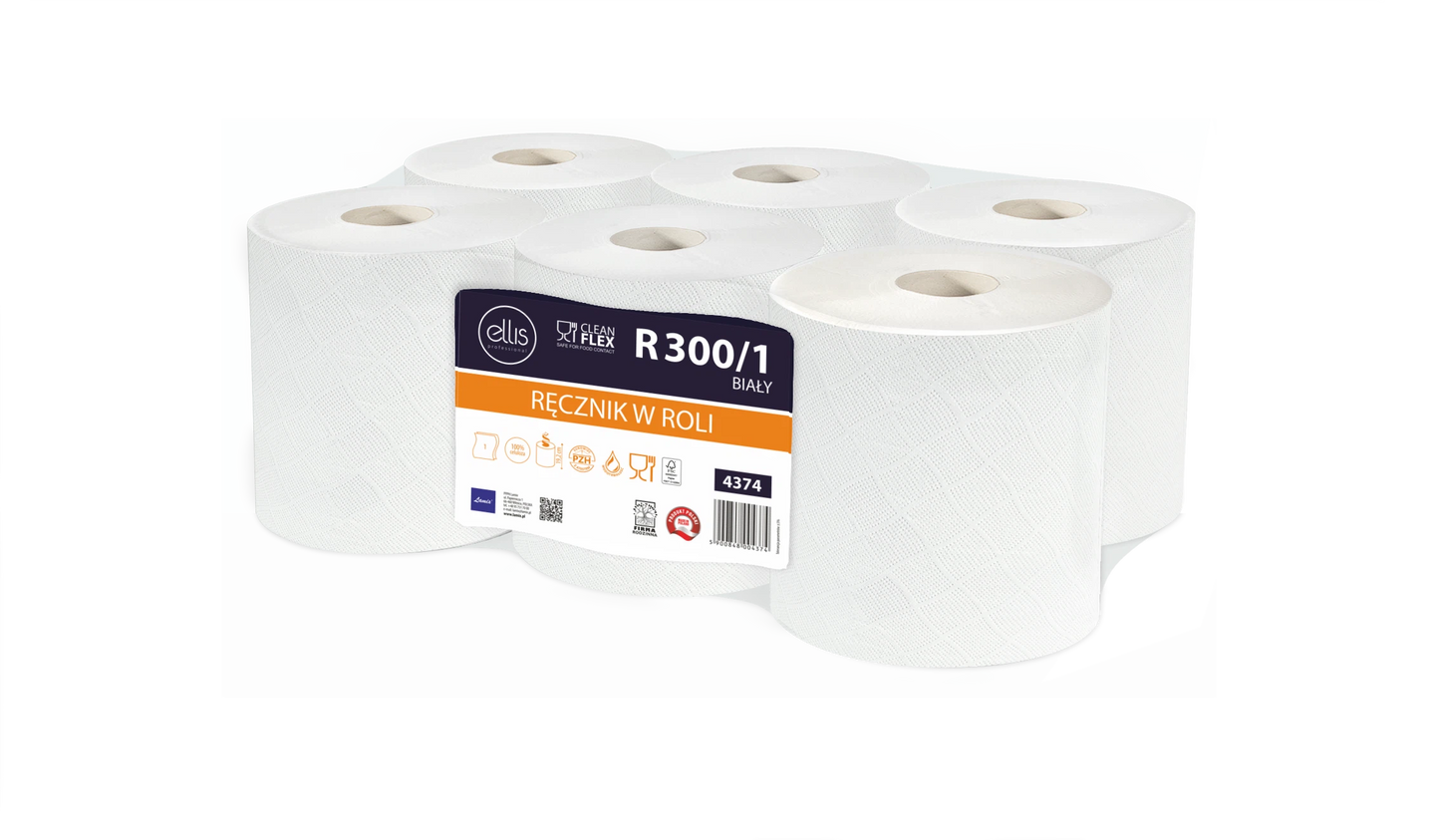 Ręcznik Ellis Clean Flex 1-warstw. 300m biały celuloza 19cm 6szt.