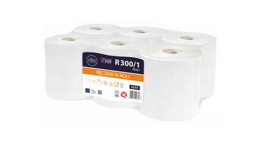 Ręcznik Ellis Clean Flex 1-warstw. 300m biały celuloza 19cm 6szt.