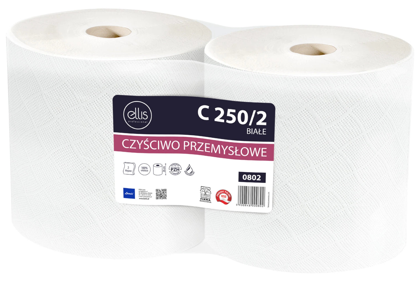 Czyściwo Ellis Professional 2-warstw. BIAŁE celuloza 250m
