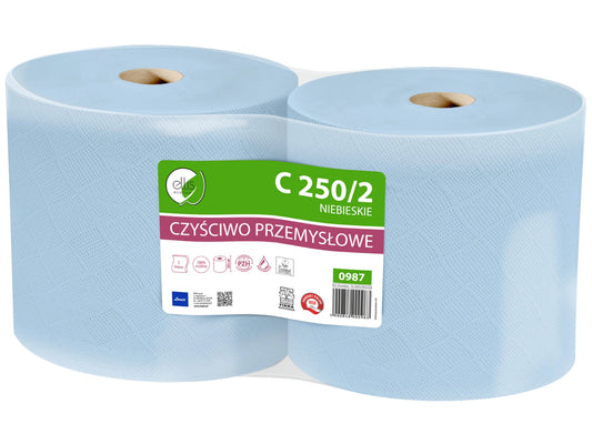 Czyściwo Ellis Ecoline 2-warstw. NIEBIESKIE makulat. 250m 2szt.