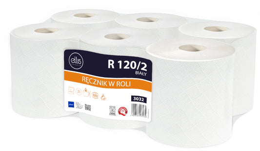 Ręcznik Ellis Professional MIDI 2-warstw. 120m biały celuloza śr.19cm 6szt.