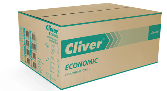 Ręcznik ZZ Cliver Economic 1-warstw. 21x25cm EXTRA BIAŁY makulat. 4000/200