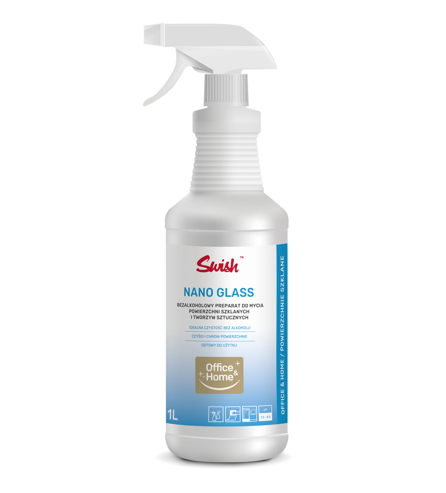 Preparat gotowy do mycia powierzchni szklanych bezalkoholowy SWISH NANO GLASS 1L