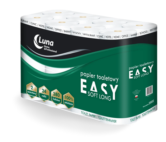 Papier toaletowy Easy Soft Long 2-warstw. 40m celuloza śr. 11cm 72szt