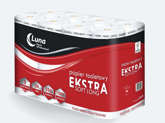 Papier toaletowy Extra Soft Long 3-warstw. 25m celuloza śr. 11cm 72szt